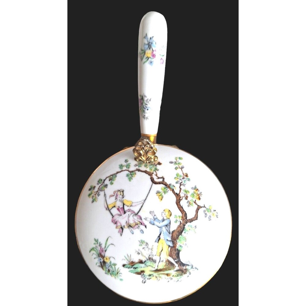 VTG Porcelain Silent Butler Hinged Lid Crumb Trinket Andrea by Sadek Japan